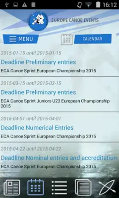 Europe Canoe Events android App screenshot 2